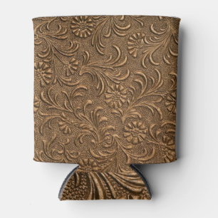 Enfriador De Latas Floral de cobre: arte de panel Grabado en relieve.