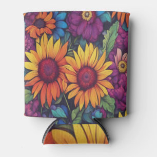 Enfriador De Latas Floral de girasol #212 - Refrigeradores de bebidas