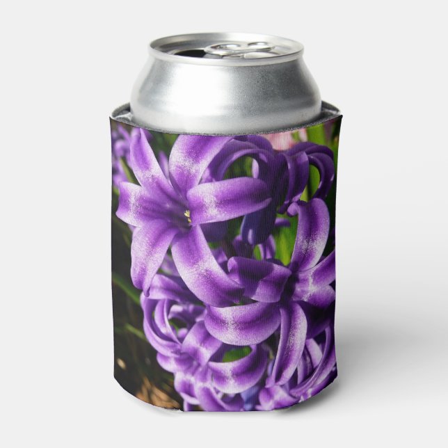Enfriador De Latas Floral de primavera azul Hyacinin II (Lata Anverso)