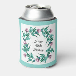 Enfriador De Latas Floral Femenina Romántica 40º cumpleaños