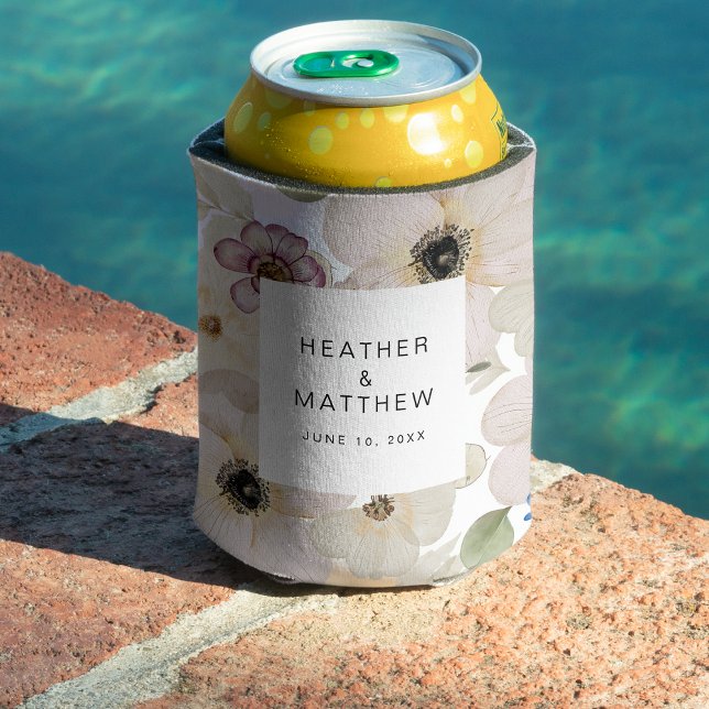 Enfriador De Latas Floral Moderno (Modern Floral Can Cooler by Painted Paperie
)