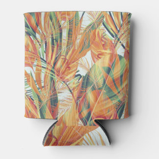 Enfriador De Latas Floral retro tropical sin soldadura