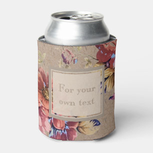 Enfriador De Latas Floral rústico del vintage