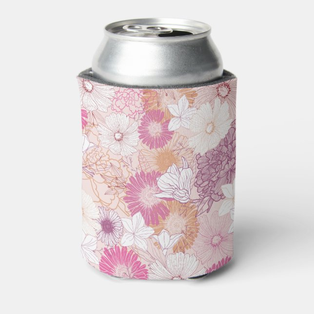 Enfriador De Latas Floral sin foco (Reverso de la lata)
