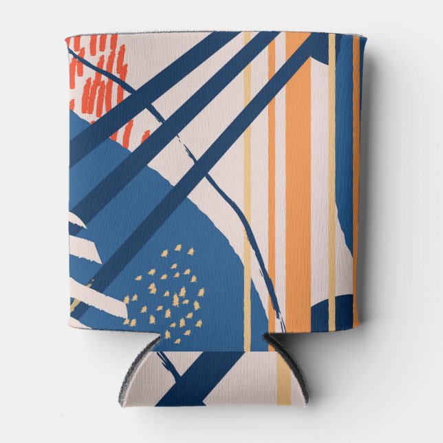 Enfriador De Latas Floral tropical: cabecera moderna (Anverso)