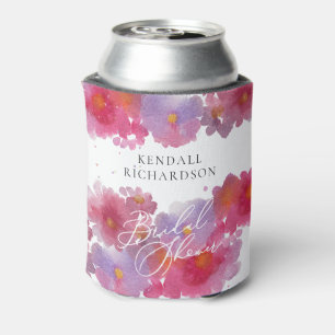 Enfriador De Latas Floral Watercolor Bridal Shower