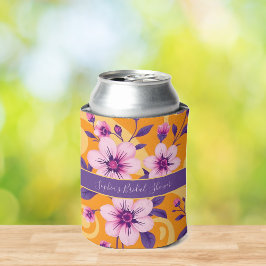 Enfriador De Latas Florales de verano vibrantes-estilo dopamina