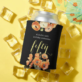 Enfriador De Latas Florecimiento de Naranja del partido de cumpleaños