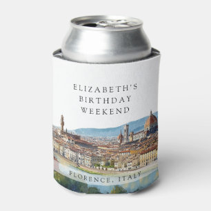 Enfriador De Latas Florencia Skyline Acuarela Cumpleaños Fin de Seman