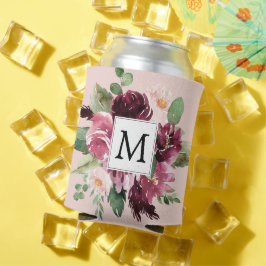 Enfriador De Latas Flores acuáticas modernas monogramadas