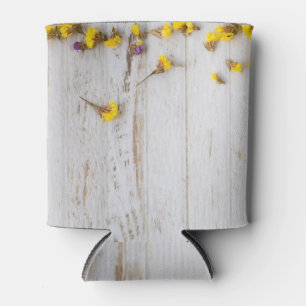 Enfriador De Latas Flores amarillas primaverales, decoración de planc