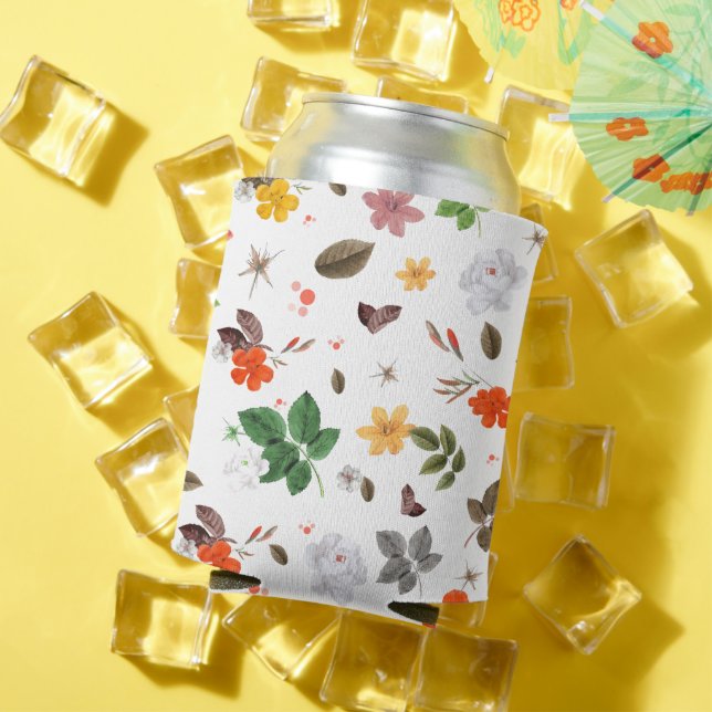 Enfriador De Latas Flores amarillas y rosas blancas 7 (Verano in situ)