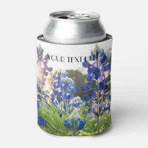 Enfriador De Latas Flores azules azul Texas texan Floral