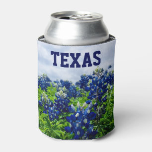 Enfriador De Latas Flores azules de Bluebonnets Tejano Floral Can