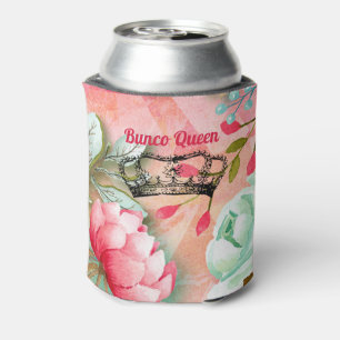 Enfriador De Latas Flores bonitas de Bunco del rosa de la acuarela