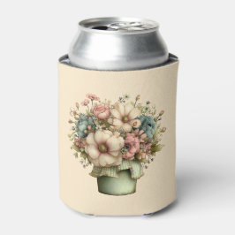 Enfriador De Latas Flores caprichosas en una maceta Cute