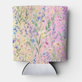 Enfriador De Latas Flores Coloridas Amarillas Rosadas