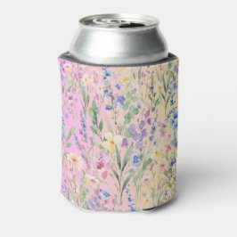 Enfriador De Latas Flores Coloridas Amarillas Rosadas