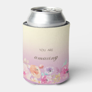 Enfriador De Latas Flores de Acuarela de Colores Adorables