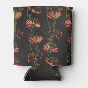 Enfriador De Latas Flores de Astrantia: tejido vintage floral.