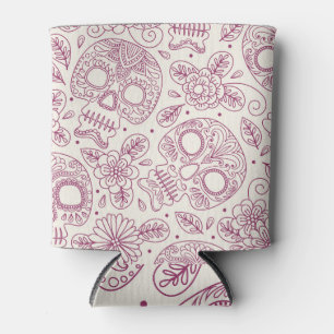 Enfriador De Latas Flores De Calavera: Día Mexicano Sin Maravillas.