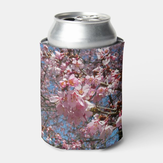 Enfriador De Latas Flores de cerezo y de primavera rosada de abeja (Lata Anverso)