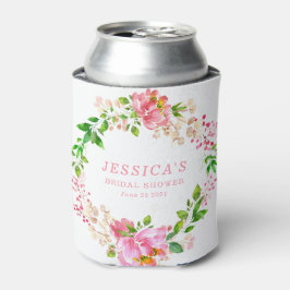 Enfriador De Latas Flores de color de agua rosa Personalizado de duch