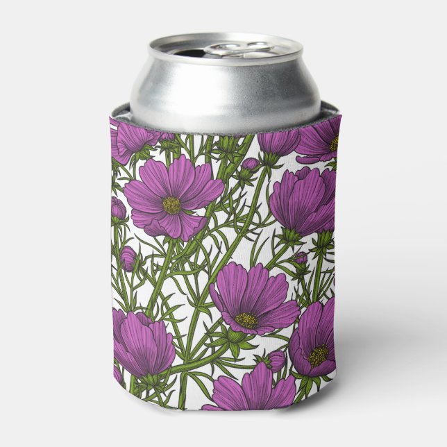 Enfriador De Latas Flores de cosmos violetas (Lata Anverso)