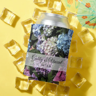 Enfriador De Latas Flores de hidrangea coloridas Favor de la boda