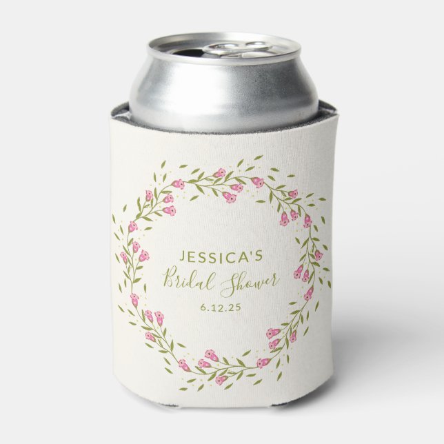 Enfriador De Latas Flores de jardín rosado Personalizado ducha de nov (Lata Anverso)
