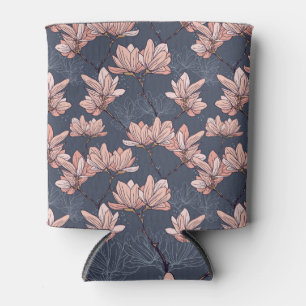 Enfriador De Latas Flores de magnolia japonesas, sin costura, de esti