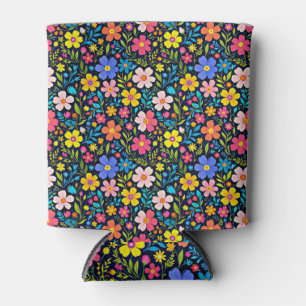 Enfriador De Latas Flores de pintura digital floral Patrón-38875