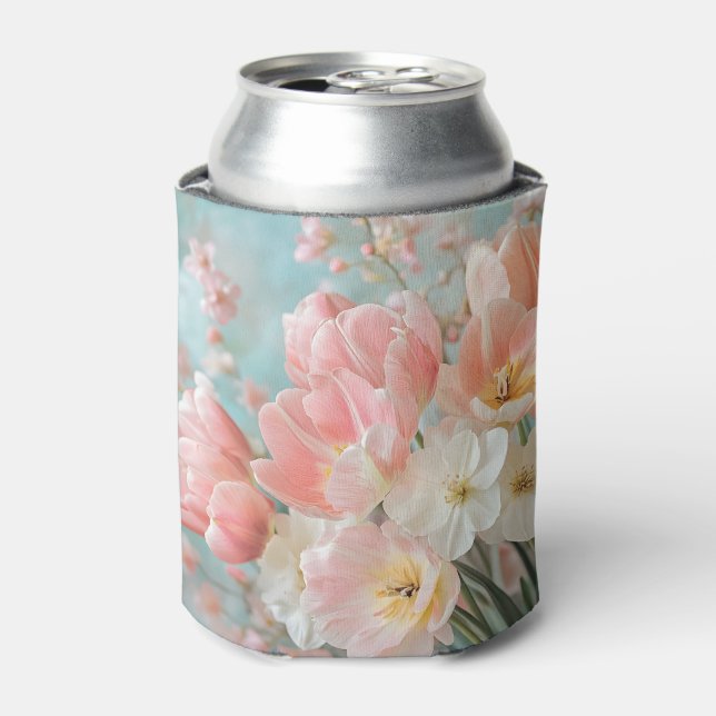Enfriador De Latas Flores de primavera de pasto suave Diseño Delicado (Lata Anverso)