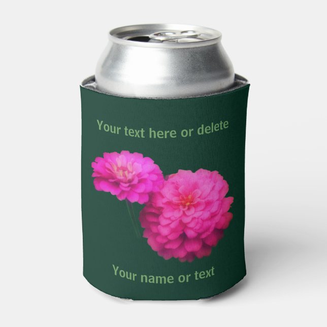 Enfriador De Latas Flores de zinnia rosa personalizadas (Lata Anverso)