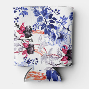 Enfriador De Latas Flores dibujadas a mano: coloridas acuarelas