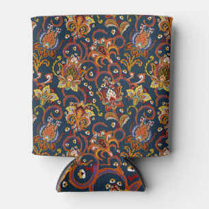 Enfriador De Latas Flores dibujadas a mano: patrón de marina colorido