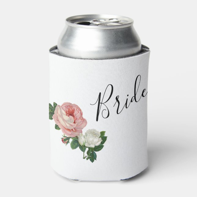 Enfriador De Latas Flores elegantes y modernas rosas rosas novias (Lata Anverso)