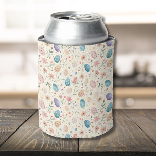Enfriador De Latas Flores Hojas Huevos de Pascua al estilo Acuarela V