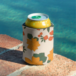 Enfriador De Latas Flores naranjas, Patrón Floral, Patrón De Flores