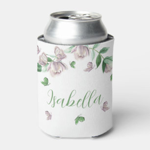 Enfriador De Latas flores púrpura vegetación mariposas