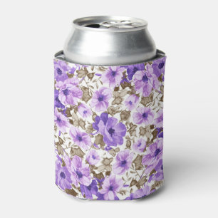Enfriador De Latas flores púrpuras hermosas del vintage