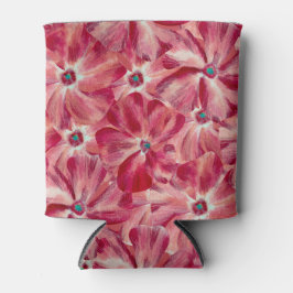 Enfriador De Latas Flores rojas modernas Patrón acuarela floral