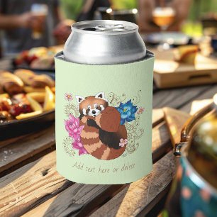 Enfriador De Latas Flores Rojas Panda Henna
