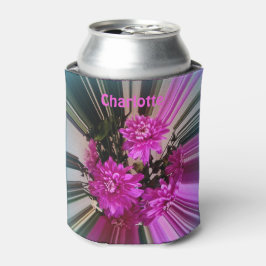 Enfriador De Latas Flores rosadas brillantes modernas personalizadas