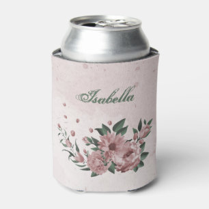 Enfriador De Latas flores rosadas románticas vegetación