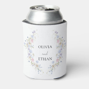 Enfriador De Latas Flores silvestres de primavera Rosa púrpura Boda