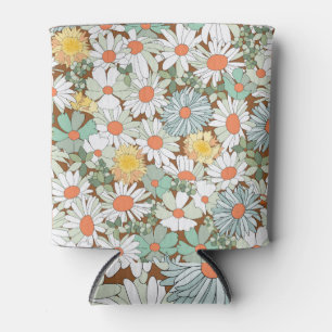 Enfriador De Latas Flores silvestres florales, vintage sin costuras.