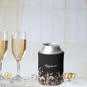 Enfriador De Latas Flores silvestres script de nombre personalizado n