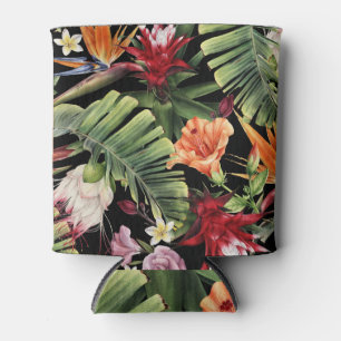 Enfriador De Latas Flores tropicales: acuarela sin costura floral