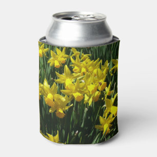 Enfriador De Latas Focos amarillos y flores de primavera alegres